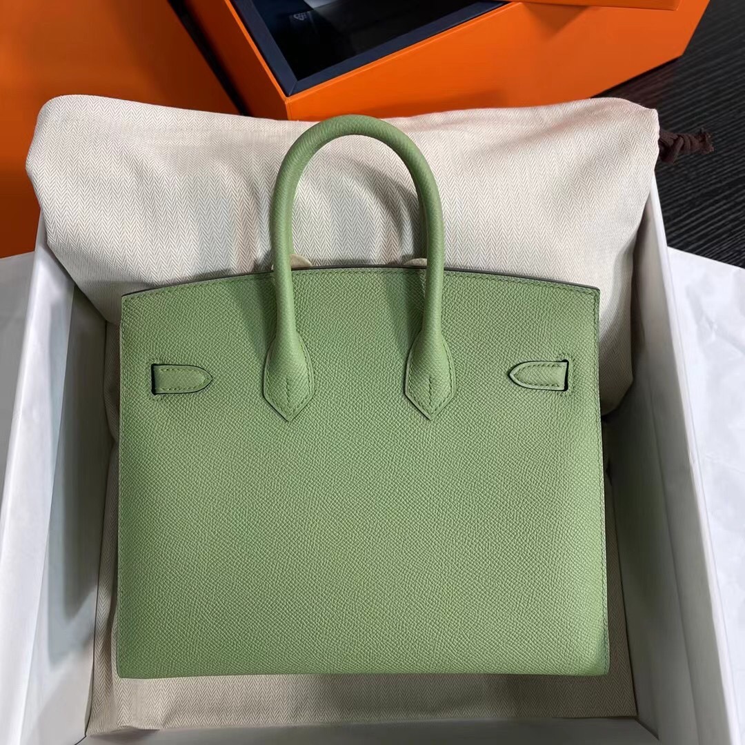 Hermes Birkin 25CM Epsom Leather Handbag Grass Green 